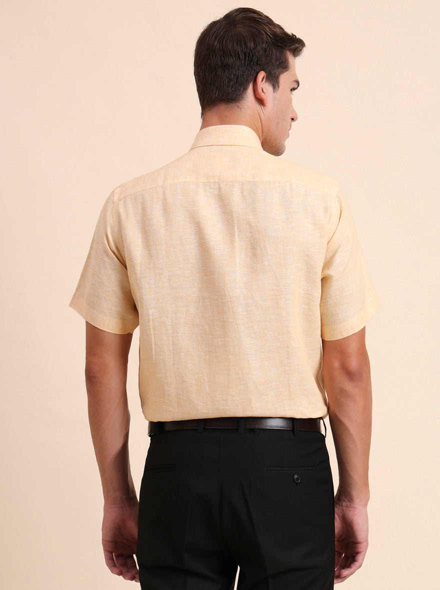Orange Solid Regular Fit Formal Shirt | JadeBlue