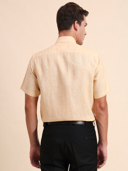 Orange Solid Regular Fit Formal Shirt | JadeBlue