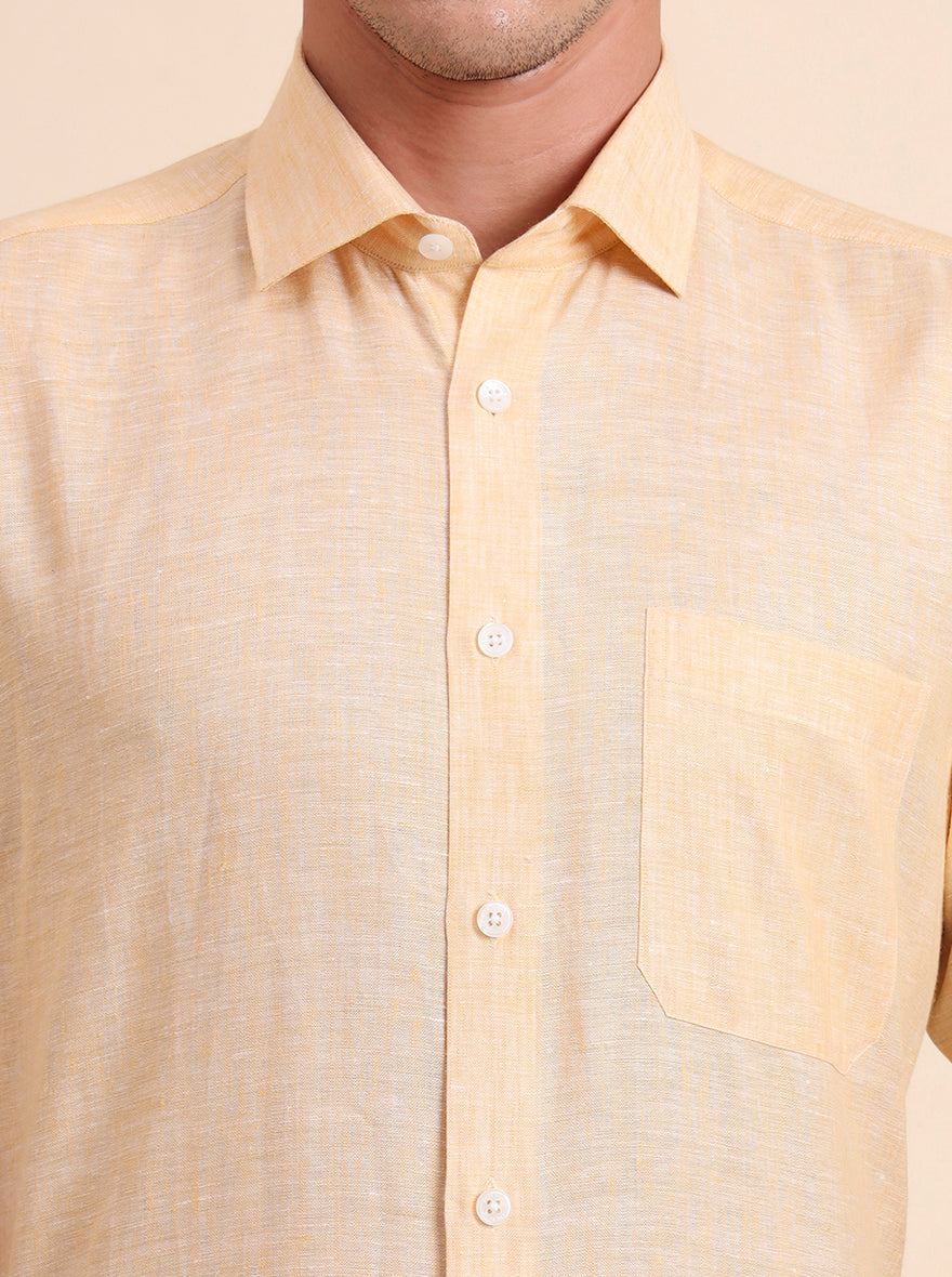 Orange Solid Regular Fit Formal Shirt | JadeBlue