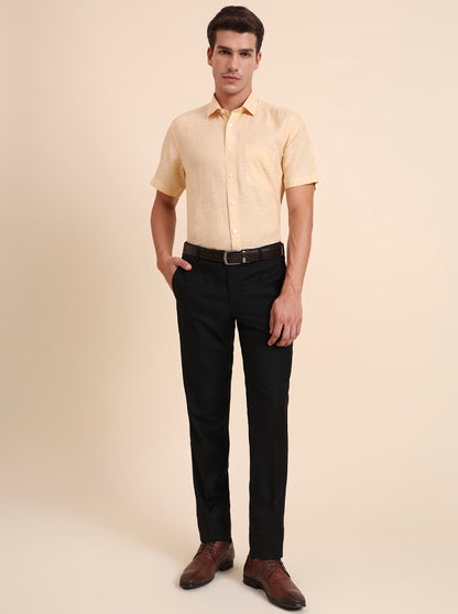 Orange Solid Regular Fit Formal Shirt | JadeBlue