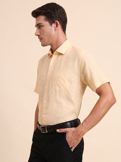 Orange Solid Regular Fit Formal Shirt | JadeBlue