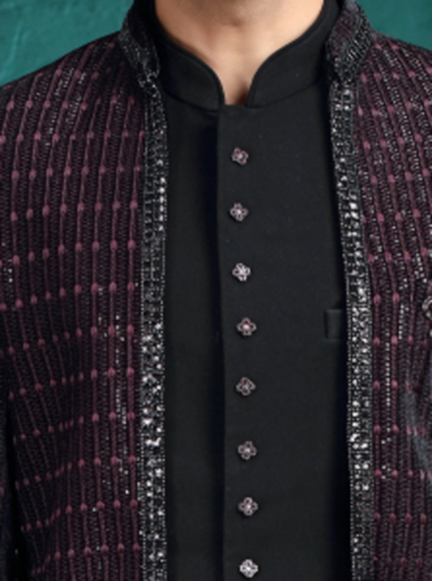 Maroon Embroidered Jodhpuri Suit | JadeBlue