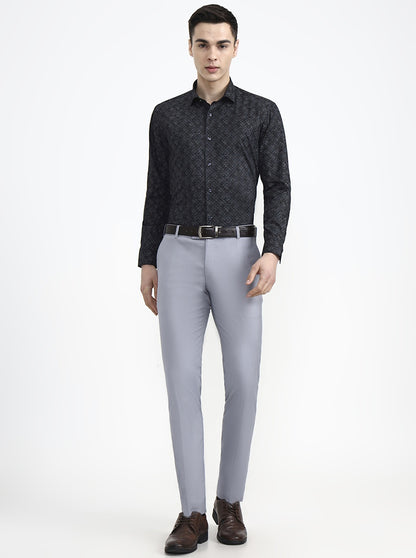 Black Printed Slim Fit Party Wear Shirt | Greenfibre