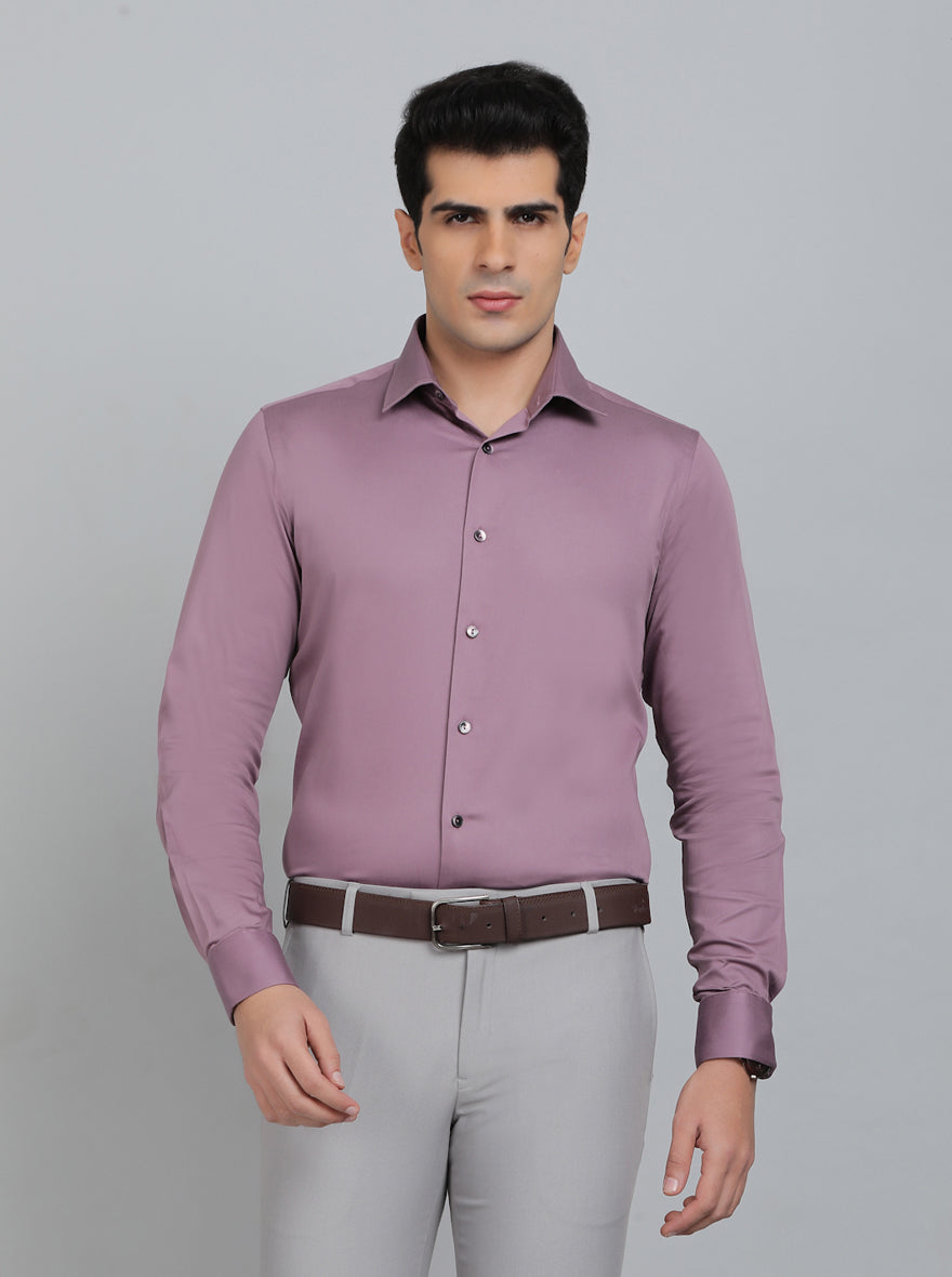 Pink Solid Slim Fit Party Wear Shirt | Wyre