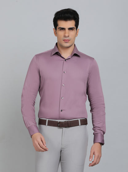 Pink Solid Slim Fit Party Wear Shirt | Wyre