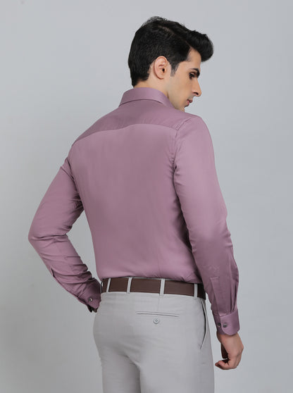 Pink Solid Slim Fit Party Wear Shirt | Wyre