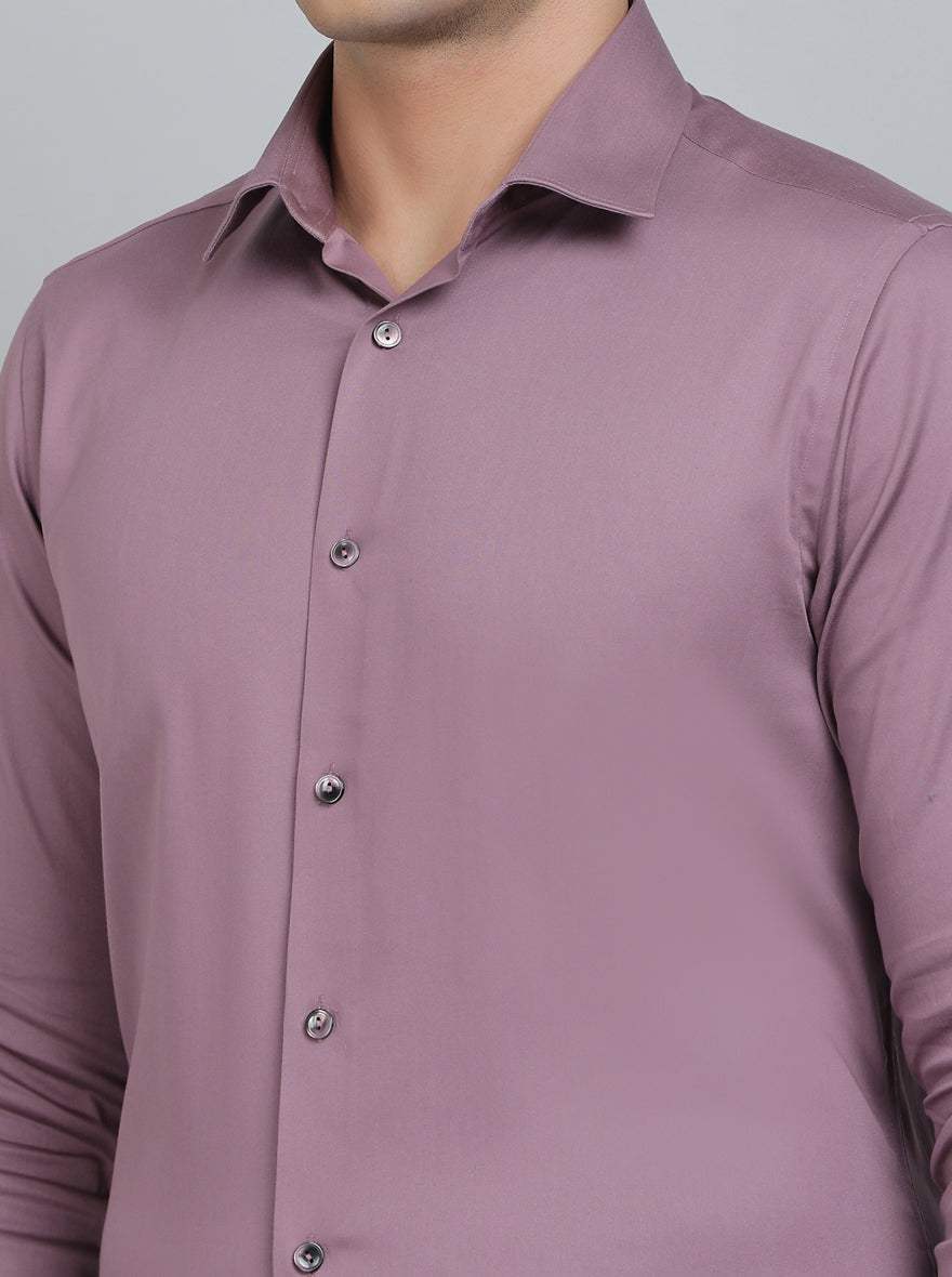 Pink Solid Slim Fit Party Wear Shirt | Wyre