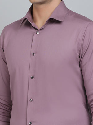 Pink Solid Slim Fit Party Wear Shirt | Wyre