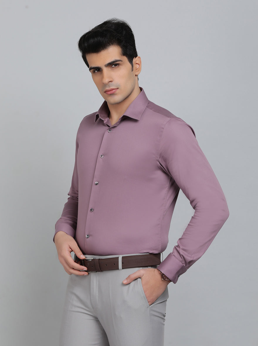 Pink Solid Slim Fit Party Wear Shirt | Wyre