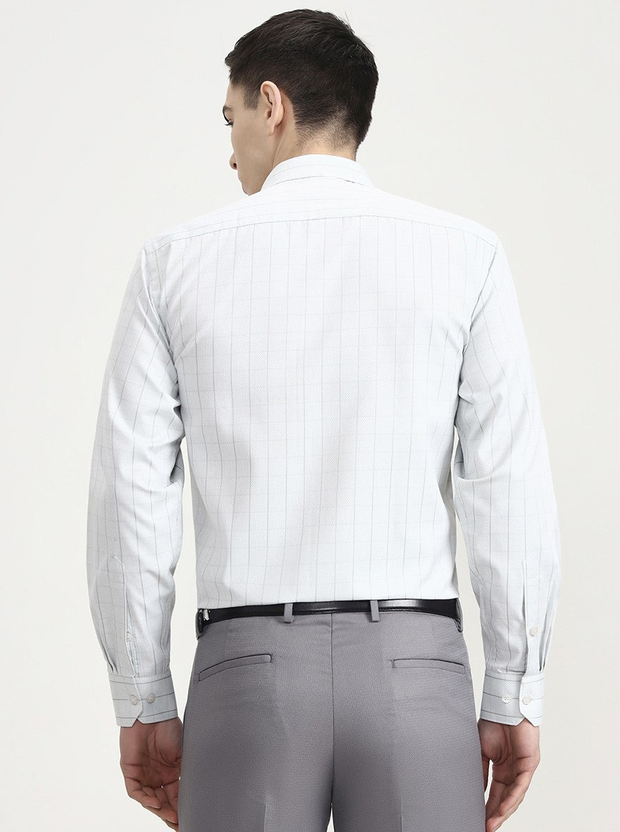 Pista Grey Checked Regular Fit Formal Shirt | Greenfibre