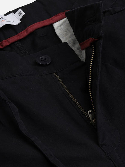 Black Solid Slim Fit Track Pant | JadeBlue