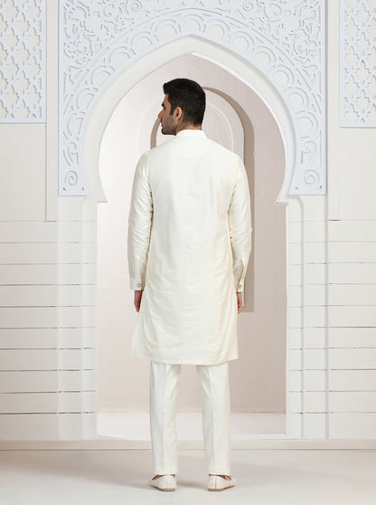 Cream Solid Kurta Pajama | TULA