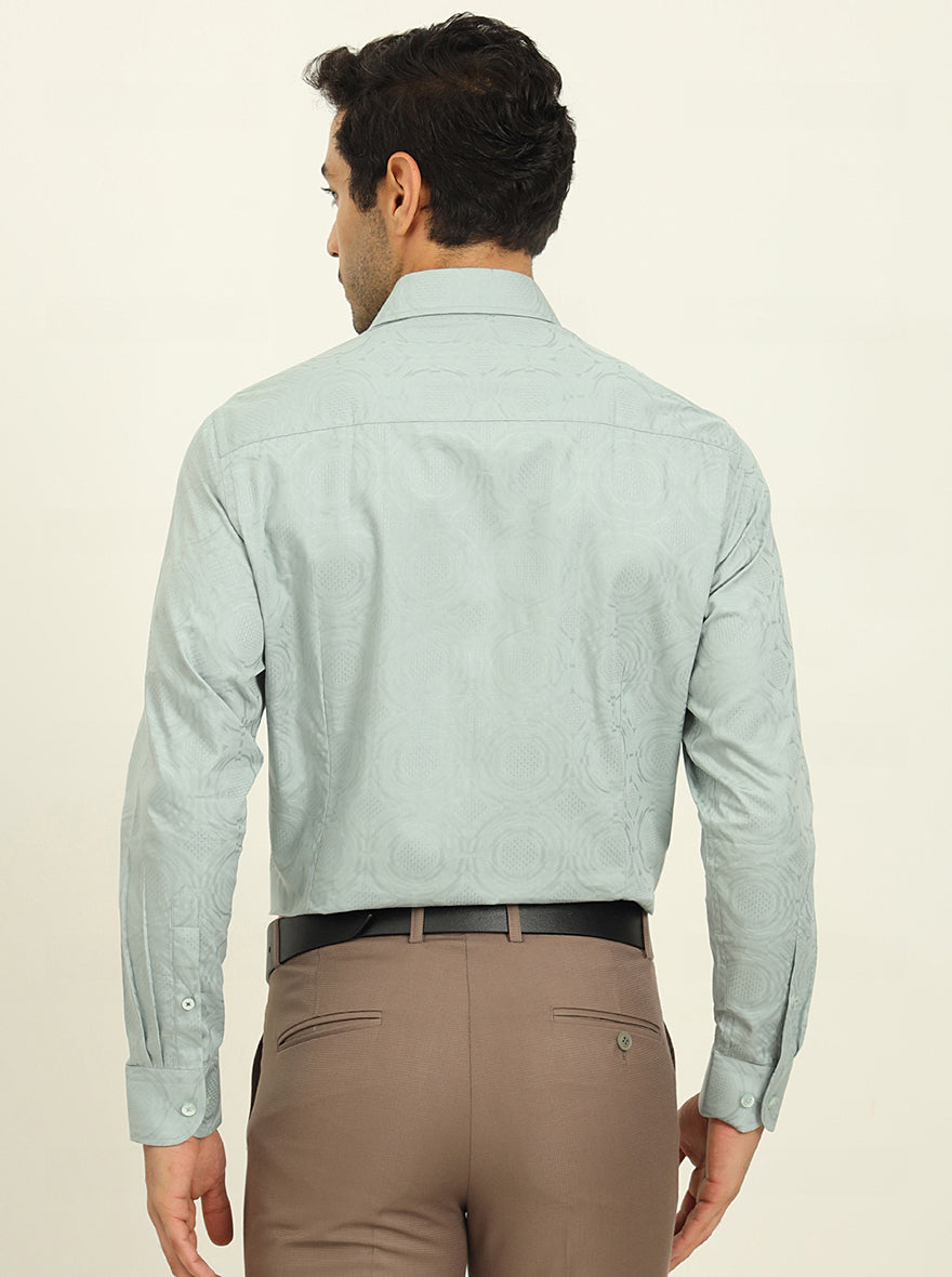 Pista Green Solid Slim Fit Formal Shirt | Metal