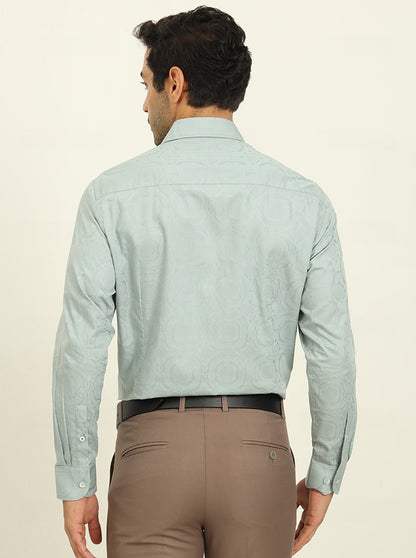 Pista Green Solid Slim Fit Formal Shirt | Metal