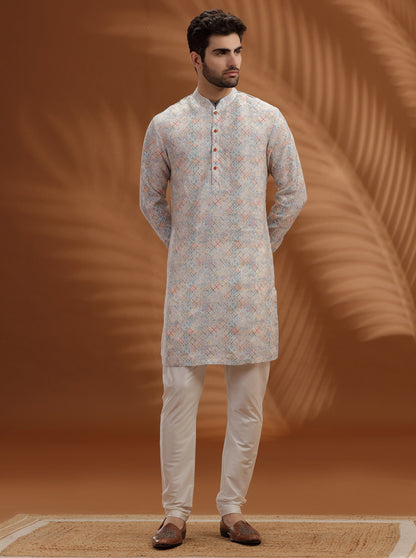 White Printed  Kurta | TULA