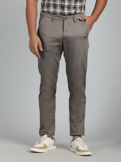 Dark Grey Dobby Neo Fit Casual Trouser | Greenfibre