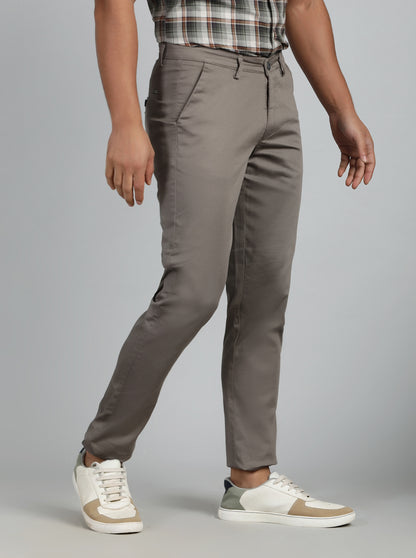 Dark Grey Dobby Neo Fit Casual Trouser | Greenfibre