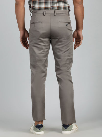 Dark Grey Dobby Neo Fit Casual Trouser | Greenfibre