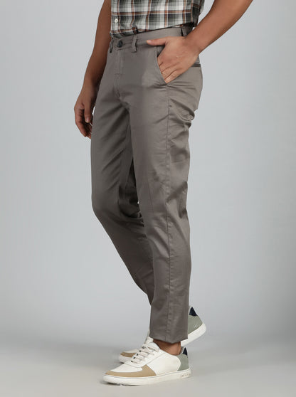 Dark Grey Dobby Neo Fit Casual Trouser | Greenfibre