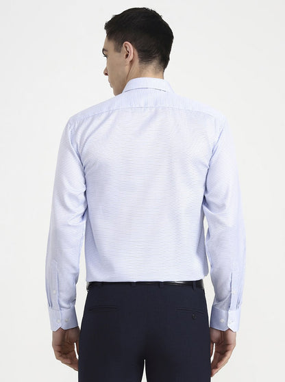 Light Blue Checked Regular Fit Formal Shirt | Greenfibre