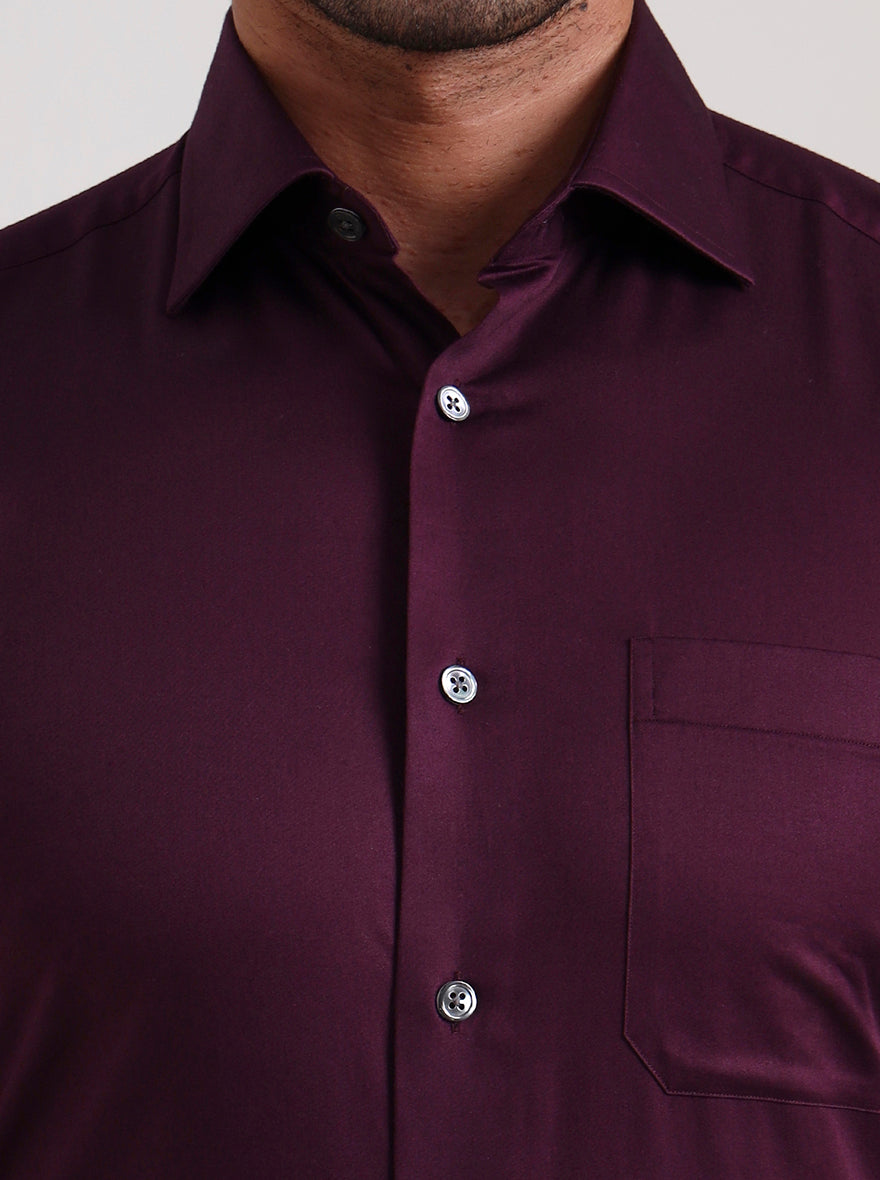 Purple Solid Slim Fit Formal Shirt | JadeBlue Super Luxe