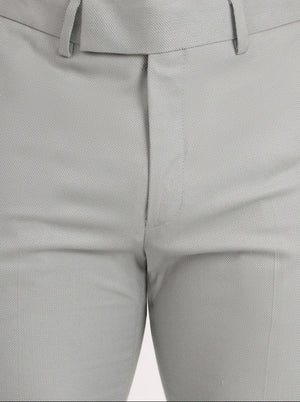 Pista Grey Solid Slim Fit Formal Trouser | Greenfibre