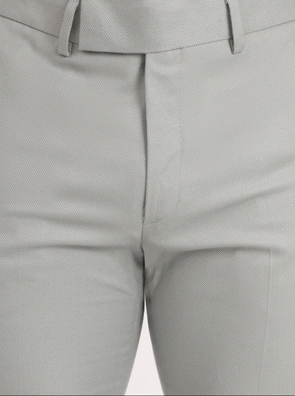Pista Grey Solid Slim Fit Formal Trouser | Greenfibre