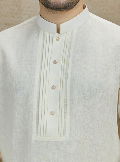 Cream Solid Kurta | TULA