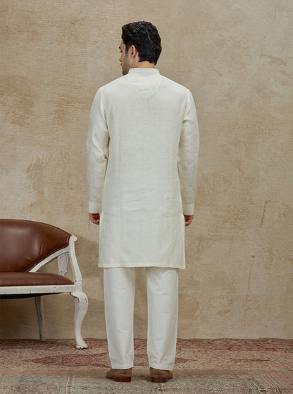 Cream Solid Kurta | TULA