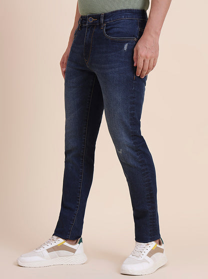 Dark Indigo Blue Washed Narrow Fit Jeans | JadeBlue