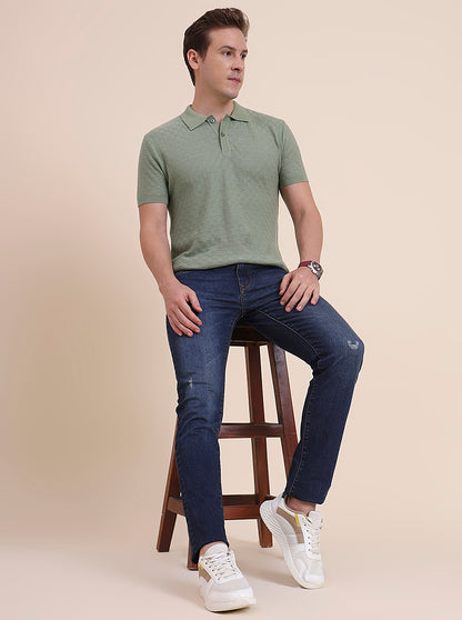 Dark Indigo Blue Washed Narrow Fit Jeans | JadeBlue