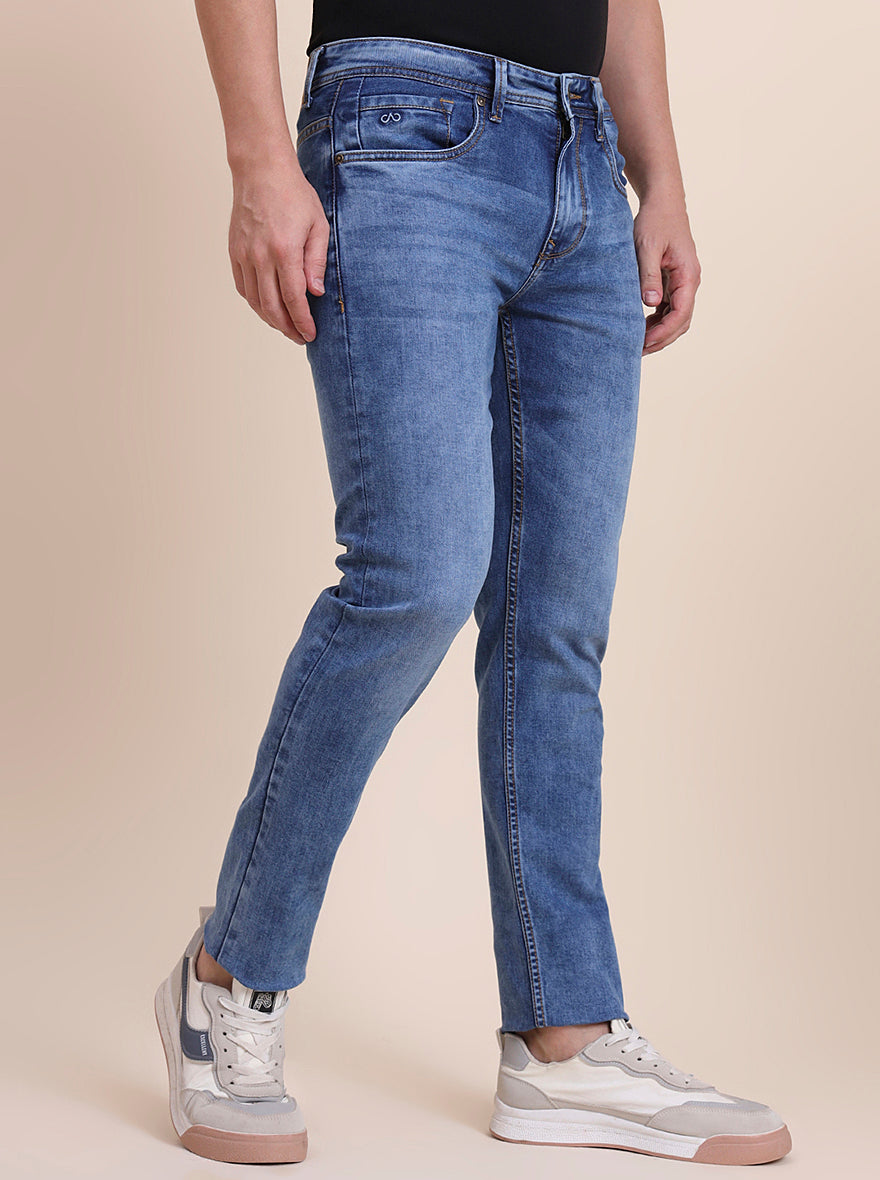 Light Blue Washed Slim Fit Jeans | JadeBlue