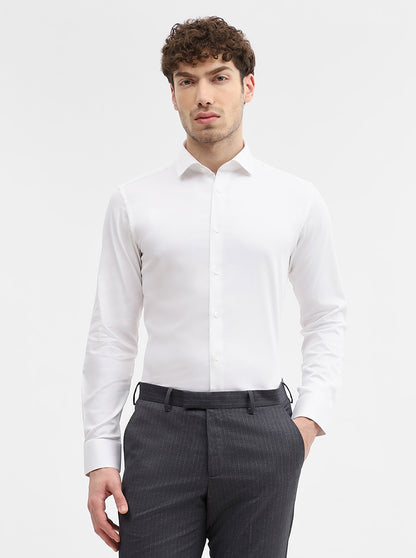 White Solid Slim Fit Party Wear Shirt | Wyre