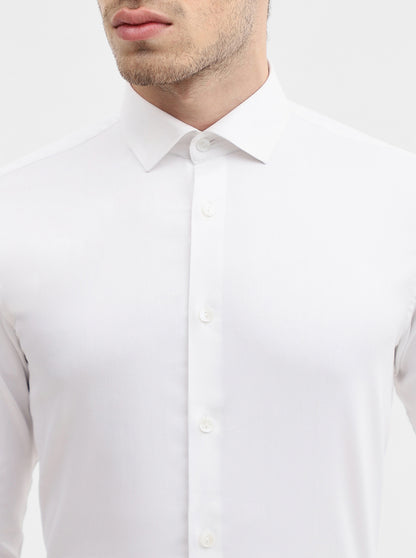 White Solid Slim Fit Party Wear Shirt | Wyre