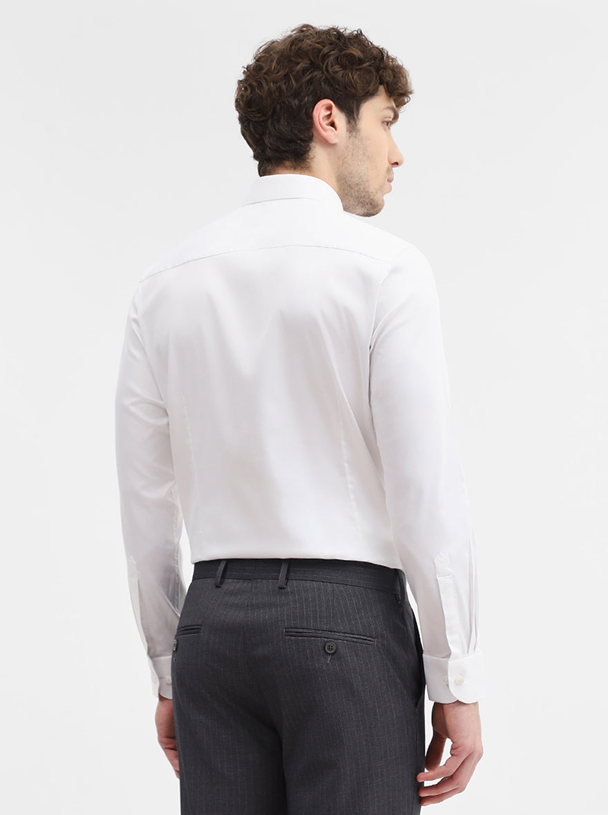 White Solid Slim Fit Party Wear Shirt | Wyre
