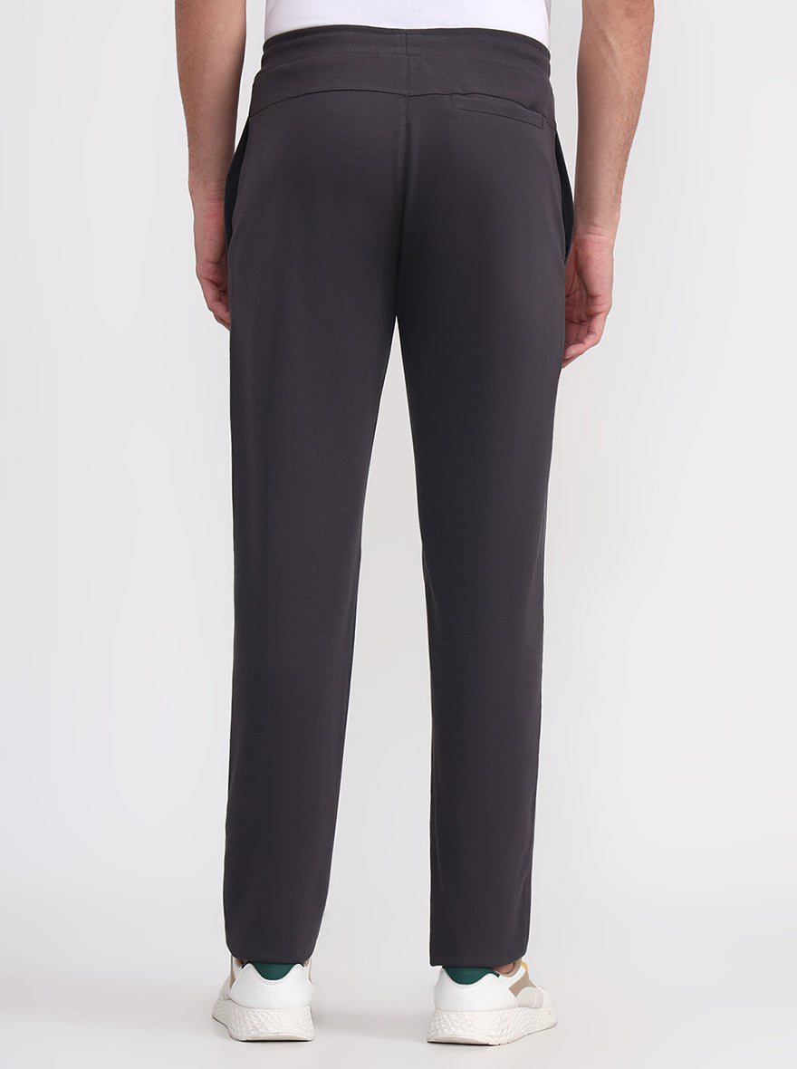 Steel Grey Solid Slim Fit Track Pant | JadeBlue