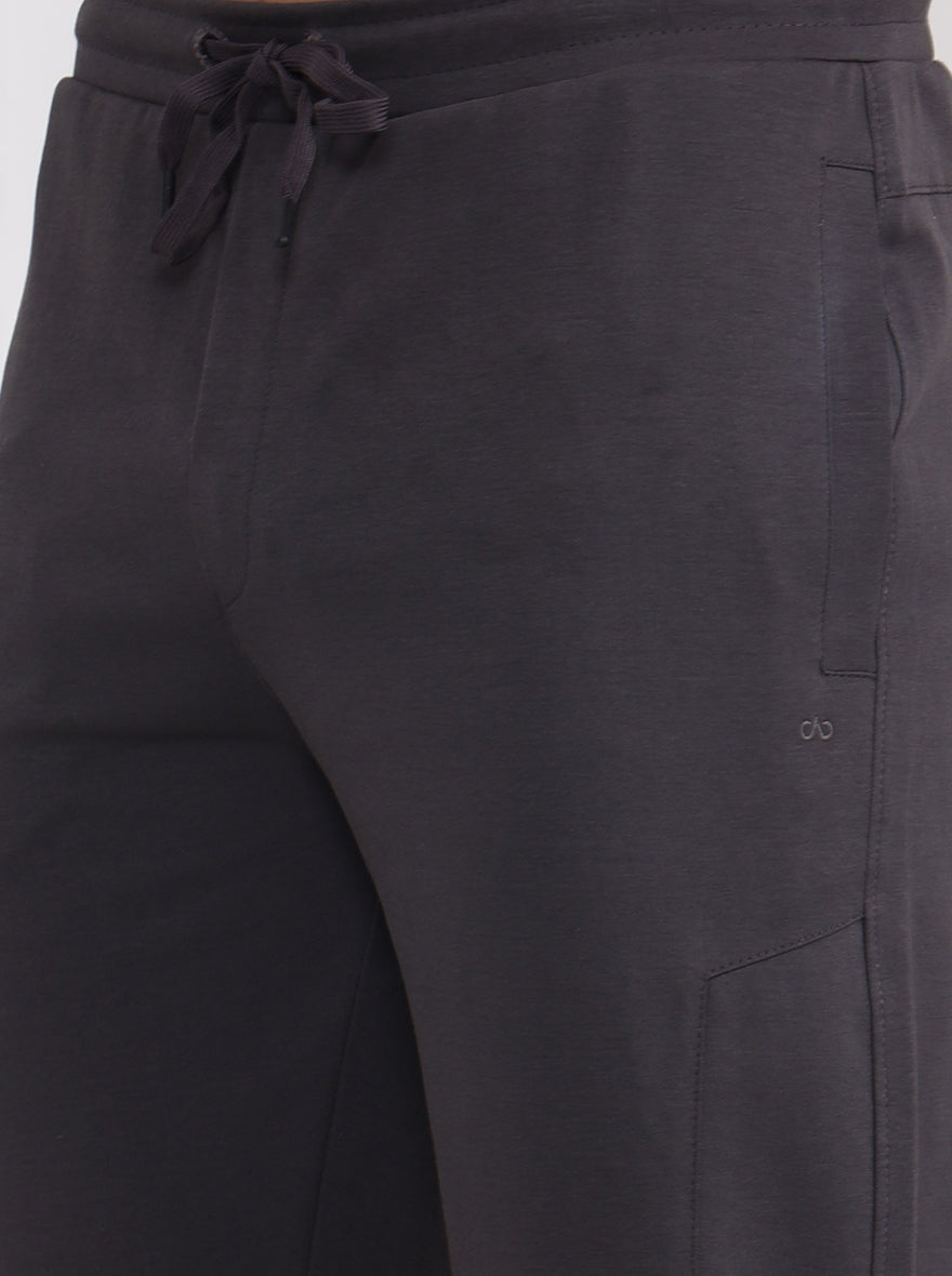 Steel Grey Solid Slim Fit Track Pant | JadeBlue