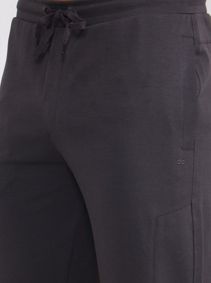 Steel Grey Solid Slim Fit Track Pant | JadeBlue