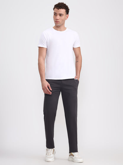 Steel Grey Solid Slim Fit Track Pant | JadeBlue