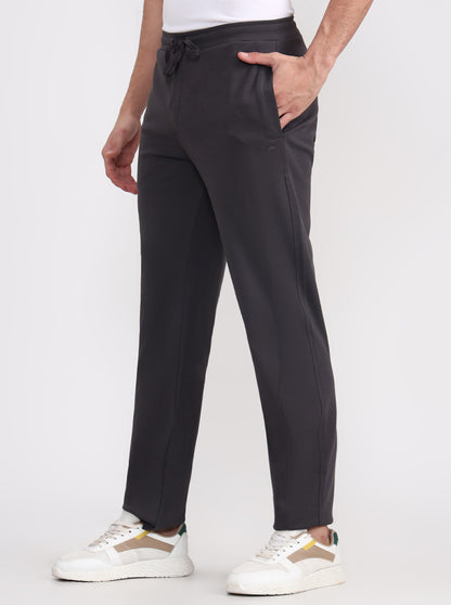 Steel Grey Solid Slim Fit Track Pant | JadeBlue