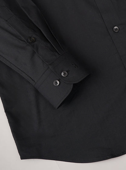 Black Solid Slim Fit Formal Shirt | Metal