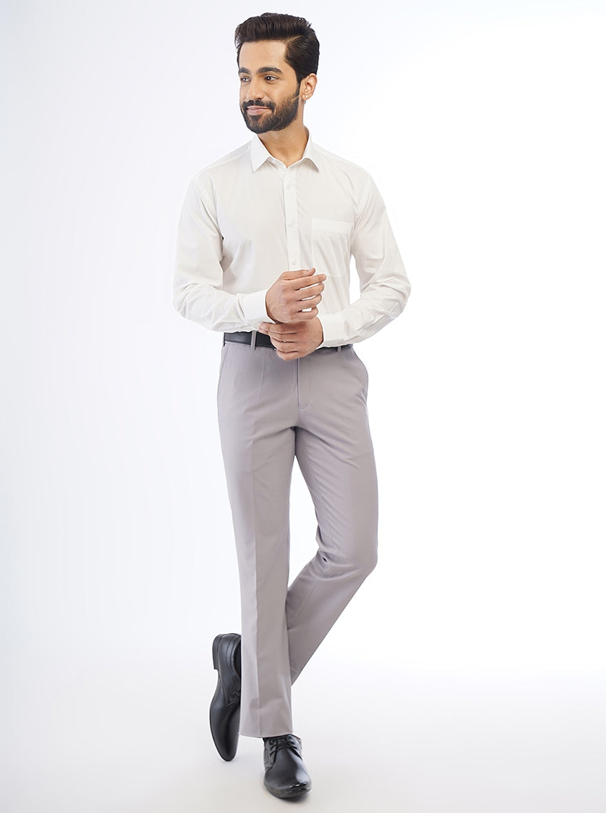 White Solid Regular Fit Formal Shirt | JadeBlue