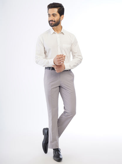 White Solid Regular Fit Formal Shirt | JadeBlue