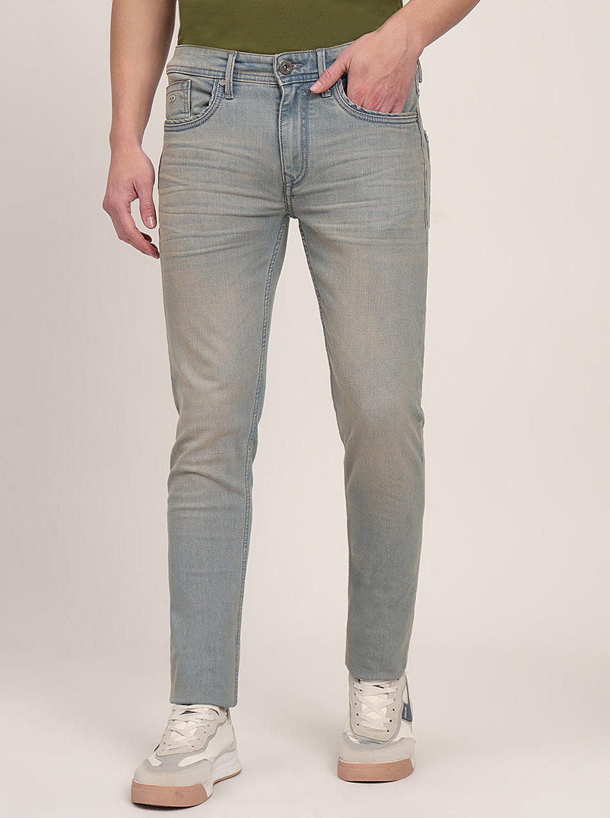 Light Blue Washed Slim Fit Jeans | JadeBlue