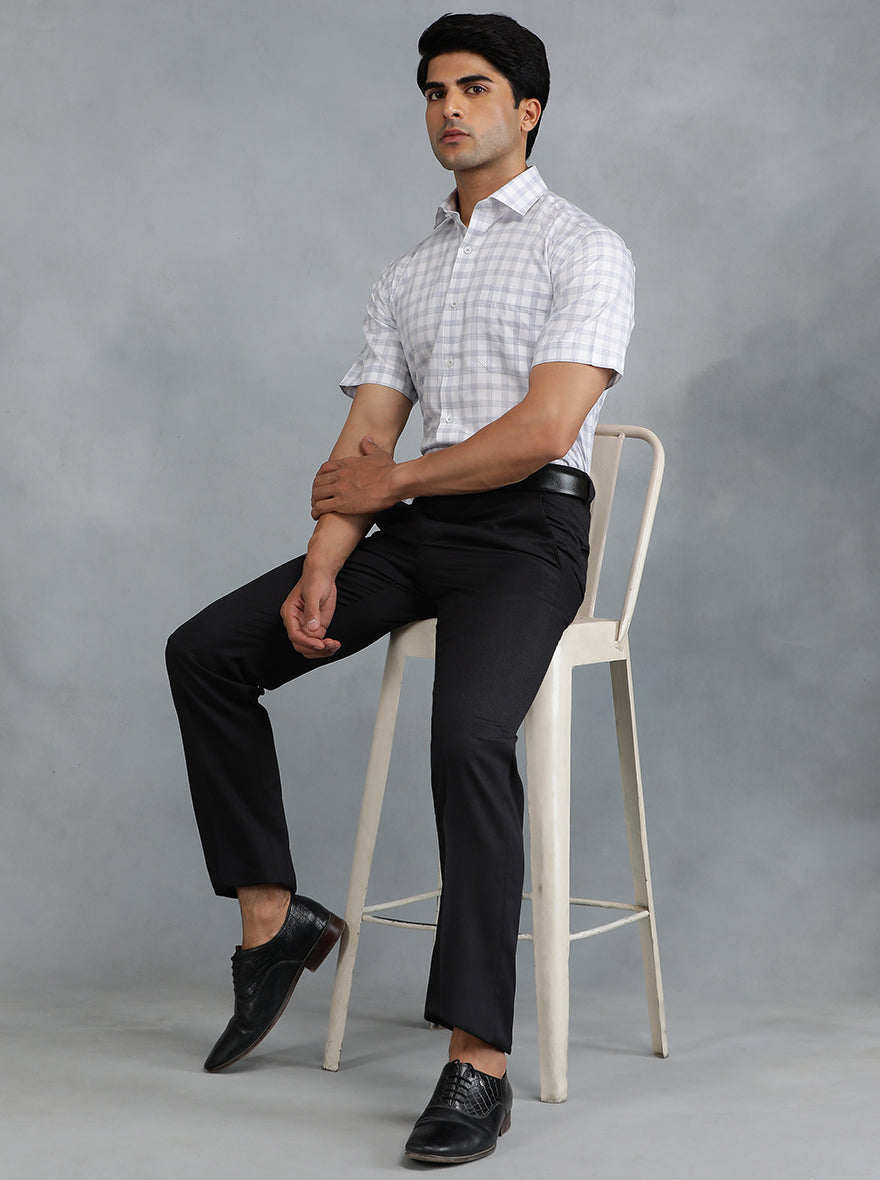 Coffee Brown Solid Super Slim Fit Formal Trouser | Greenfibre