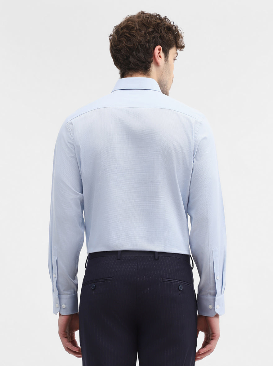 Blue Solid Regular Fit Formal Shirt | JadeBlue