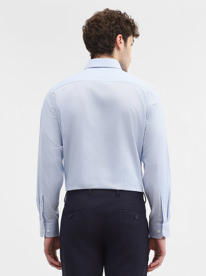 Blue Solid Regular Fit Formal Shirt | JadeBlue