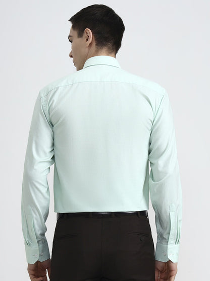 Green Solid Regular Fit Formal Shirt | JadeBlue