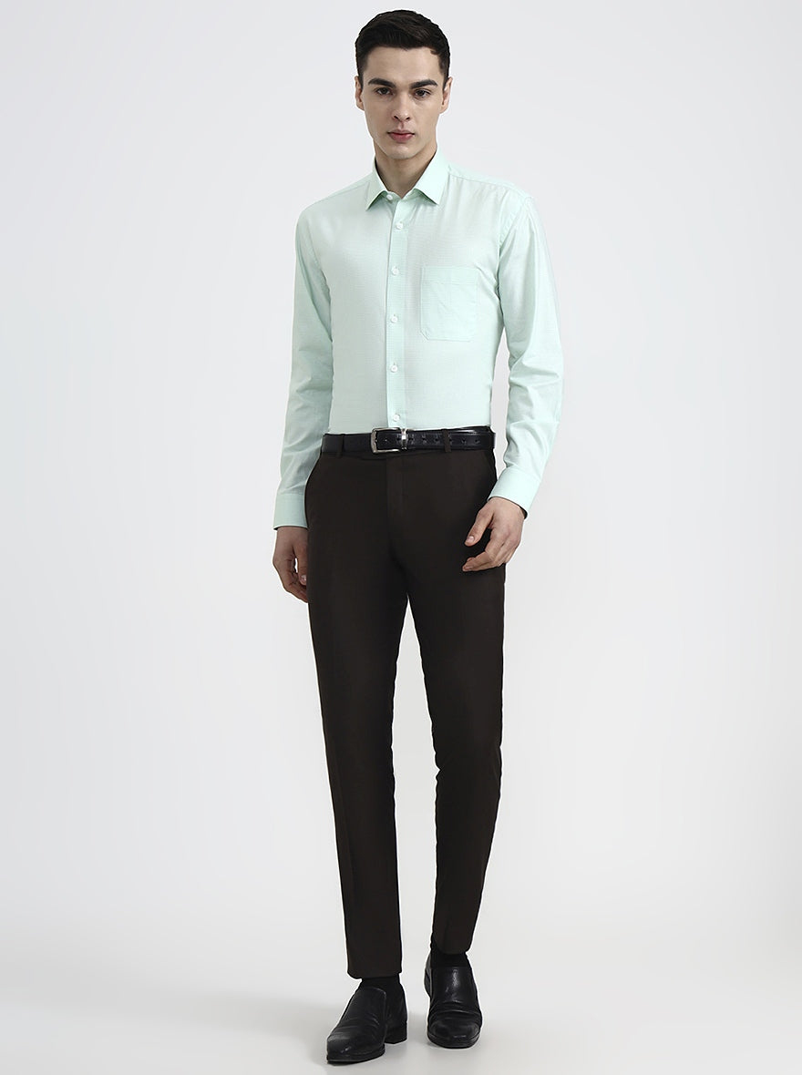 Green Solid Regular Fit Formal Shirt | JadeBlue