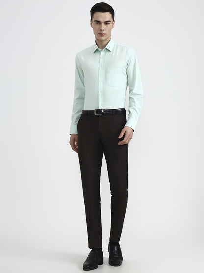Green Solid Regular Fit Formal Shirt | JadeBlue